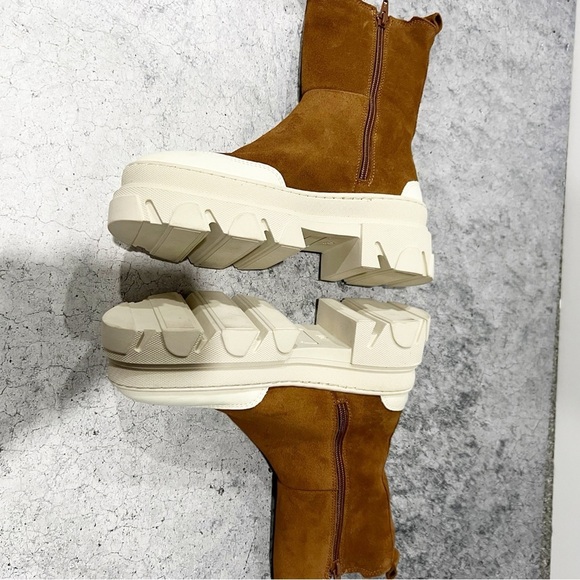 NEW Post Xchange Brown Suede Lug Zip Boots Size EU 37 US 6.5 - Picture 3 of 8